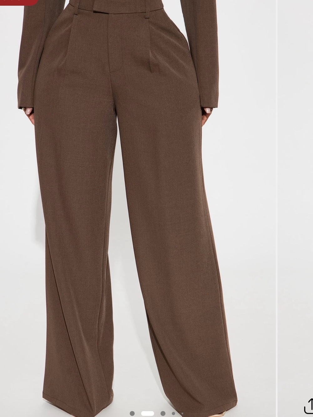 Fashion Nova High-Rise Wide-Leg Trousers in Chocolate Brown